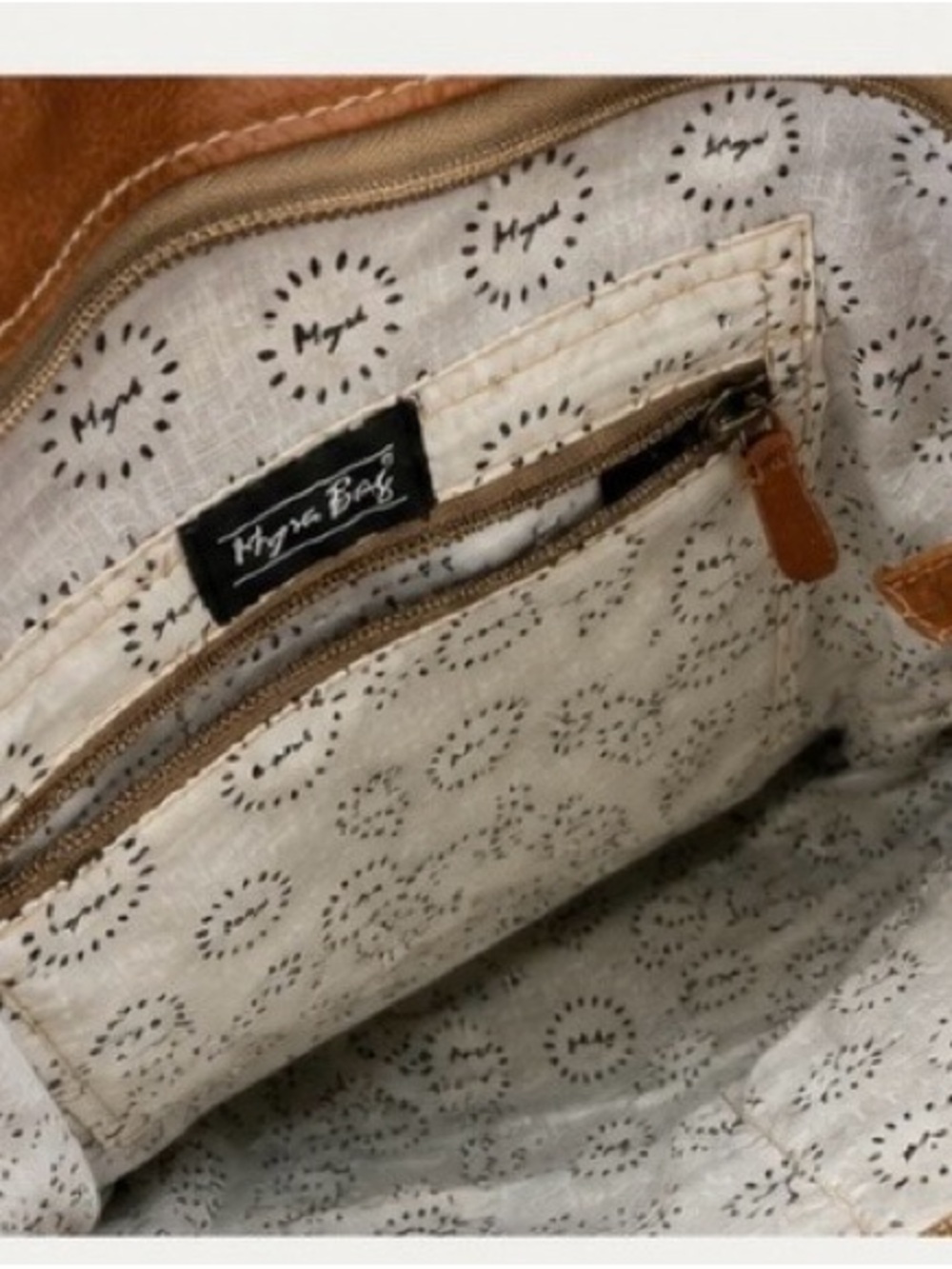 Myra Bag Hair-On Hide & Tooled Leather Tote Bag - Picture 4 of 4